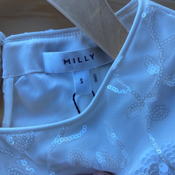 Milly Women Floral Cascading Sequin Top NWT - Picture 5 of 10